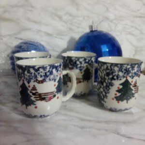 COPY - 4  VTG FOLK CRAFT CUPS BT TIENSHAN